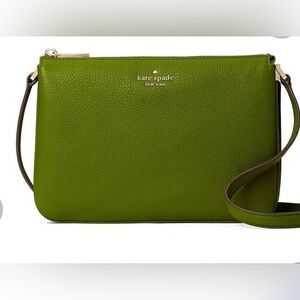 EUC Kate Spade Leila Triple Gusset Crossbody in Kelp Forest 💚